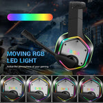 RGB Gaming Headset with Surround Sound and Noise Cancelling Mic