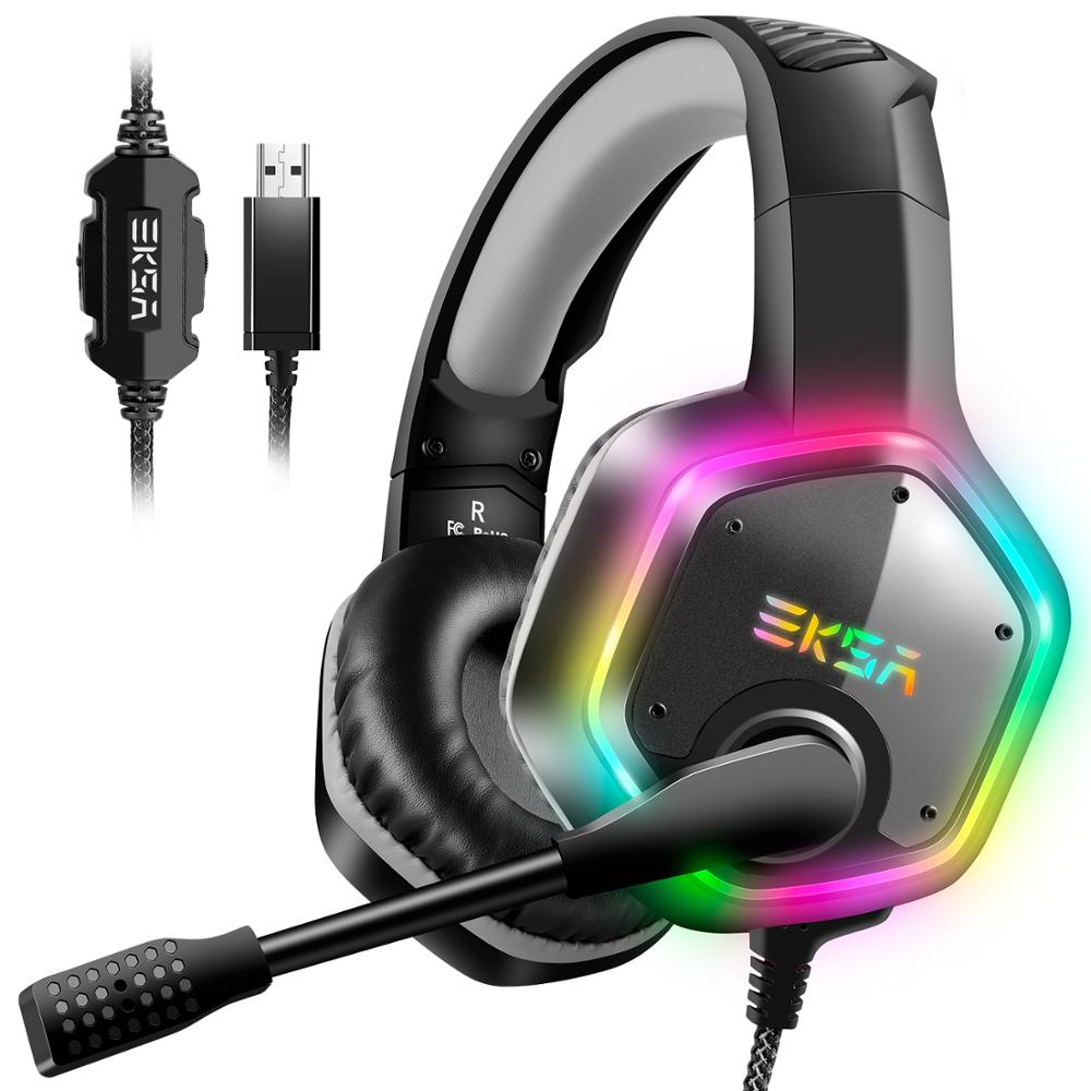 RGB Gaming Headset with Surround Sound and Noise Cancelling Mic