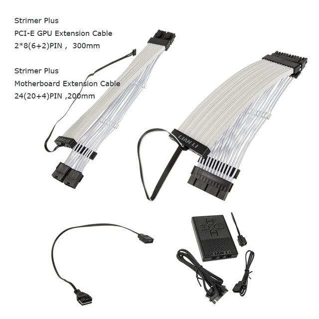 LIAN LI Strimer Plus Cable 24 + Dual 8 Pin Kit